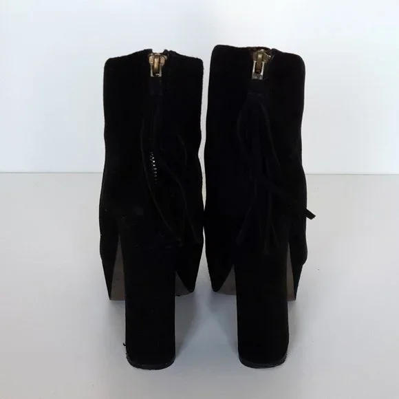 Black Suede Steve Madden Gavvin Platform Booties Size 7.5 - Picture 4 of 7